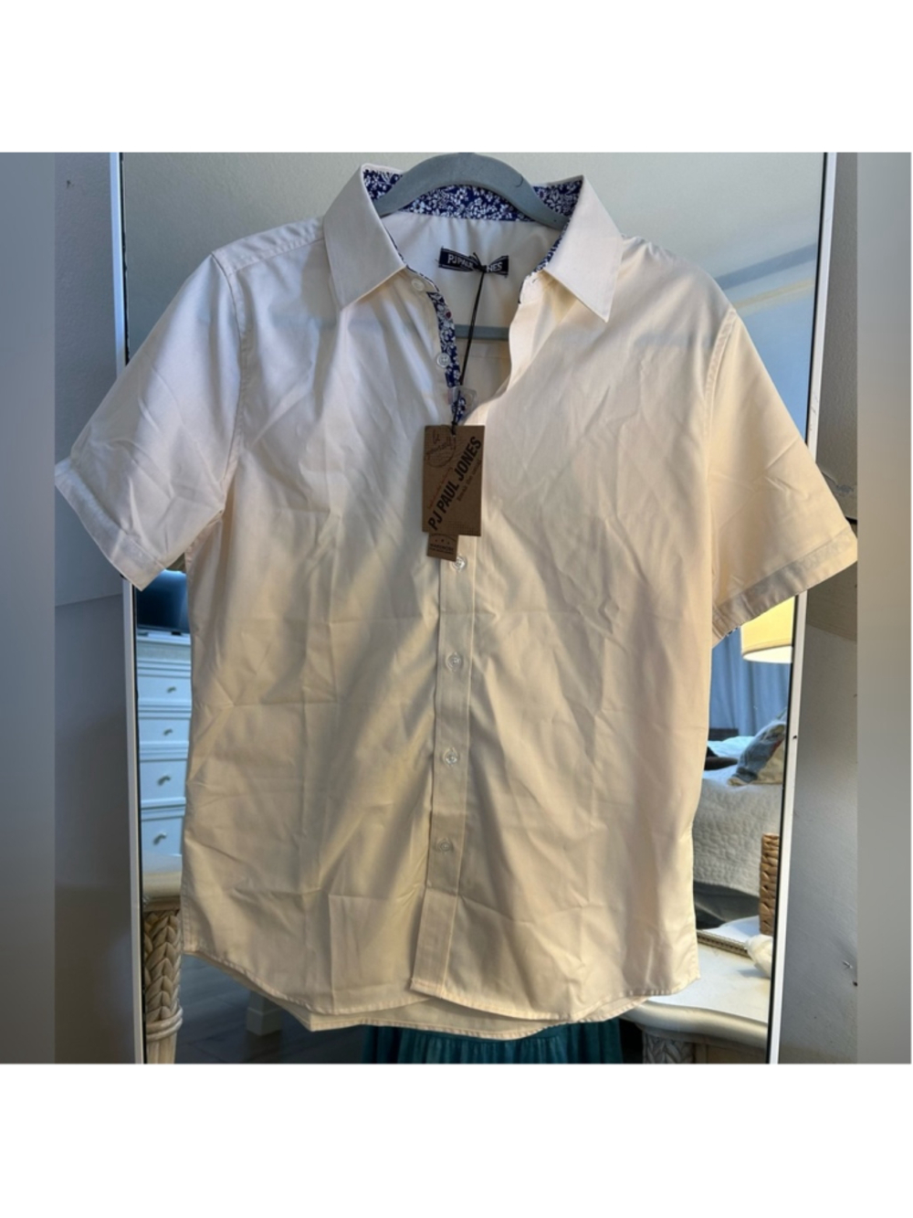 NEW PJ PAUL JONES Men's Short Sleeve Button Down Shirt Wrinkle Free S - Picture 3 of 9